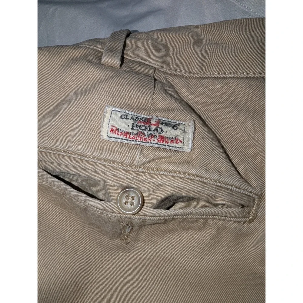 Polo‎ Ralph Lauren Mens 36x34 100% Cotton Khaki Dress Slacks